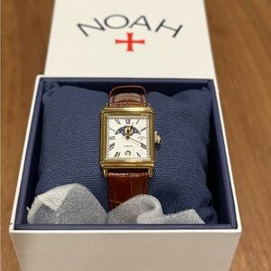 Noah NYC Timex Gold Case with Brown Leather Strap Men's Watch